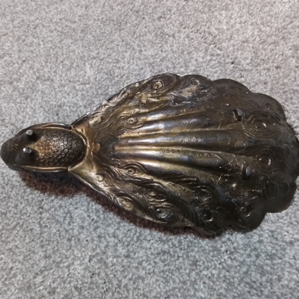 Vintage Peacock Trinket Dish Metallic Decor - Picture 5 of 5
